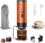 Portable Coffee Maker, 18Bar Portable Espresso Maker with Self Heating 7800mAh Battery Mini Cordless Travel Coffee Maker Compatible With NS Capsules & Ground Coffee for Car, Camping, Hiking, Office