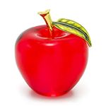 H&D Crystal Apple Paperweight Art Glass Apple Collectible Figurines Home Decoration (Red)