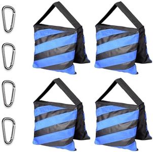 EMART Heavy Duty Sandbag Photo Studio Weight Bag Saddlebag Design for Photography Stand Light Stand Tripod, Outdoor Patio, Sports, Photo Sets, Film Sets, Live Productions -4 Packs Set(Blue)