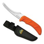 OUTDOOR EDGE Zip Blade - 4.0" Fixed Blade Hunting Knife for Skinning and Gutting Big Game - Includes Black Nylon Belt Sheath - Deer Gutting Knives