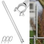 Wenses 1-3/8" Chain Link Fence Height Extender (9-Pack), 25" Galvanized Fence Extension Height Kit for Dogs, Includes Steel Ties