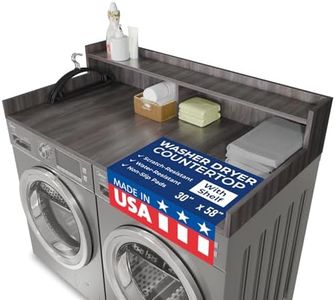 OfficeSimpli Large Washer Dryer Countertop with Shelf - 30 x 58 Inch - Made in USA Laundry Countertop Over Washer and Dryer with Non-Slip Pads, Storage Shelf, Laundry Topper Organizer, Iconic Maple