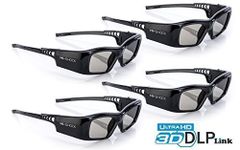 4x Hi-SHOCK DLP Pro 7G Black Diamond | DLP Link 3D glasses compatible for DLP 3D projectors from Acer, BenQ, Viewsonic, Optoma, LG [shutter glasses | 96-200 Hz | 39g | rechargeable | DLP Link]