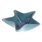 ceramic Starfish Bowl/Dish - BLUE Glaze - Distressed / Weathered Look - for Pot pourri, Shells, Bathroom Ornament/Decor - 16cm