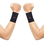 Thx4COPPER Compression Wrist Sleeve-Copper Infused Wrist Support for Men &Women-Improve Circulation and Recovery 1 Pair,Black,M