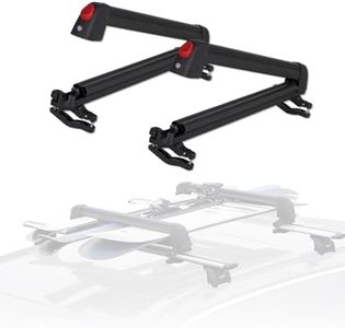LINGVUM Ski & Snowboard Roof Racks with Anti-Theft Lock, 24" Ski Roof Rack Carrier - Fits 6 Pairs Skis or 4 Snowboards, Black