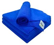 SOFTSPUN Microfiber Cloth 4 pcs 40x40 cms 340 GSM Blue Thick Lint & Streak-Free Multipurpose Cloths Automotive Microfibre Towels for Car Bike Cleaning Polishing Washing & Detailing.…