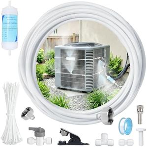 Air Conditioner Evaporative Cooling Kit, AC Condenser Misting System with Water Filter and Pipe Cutter, Air Conditioner Cooler System for Hot Climate & Sun-Exposed AC Units