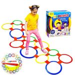 FunBlast Hopscotch Kids Game - 13 Multi-Colored Plastic Rings and Connectors Play Games, Educational Colorful Rings Game for Kids, Indoor and Outdoor Games for Kids (Multicolor)