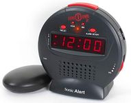 Geemarc Sonic Bomb Junior - Extra Loud Alarm Clock with Tone and Volume Control, Bed Shaker and Snooze Function - For the Hard to Wake, Hard of Hearing and Deaf - UK Version