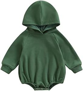 Thorn Tree Newborn Baby Boy Hooded Sweatshirt Long Sleeve Solid Romper Infant Baby Fall Winter Onesie Outfits (Green,12-18 Months)