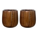 2 Pack Nature Wooden Tea Cups, Handmade Wooden Wine Mugs, Portable Drinking Cup for Tea Water Beer Miik 6.1oz (180ml