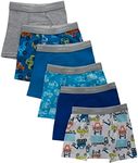 Hanes Boys' Potty Trainer Underwear, Available, 6-Pack, Boxer Briefs-Blue/Gray Assorted-6 Pack, 4T