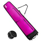 TENFLY Ski Bag - Ski Bags with Wheels, Padded Snowboard Bag for Air Travel, 900D Water Resistant Oxford Fabric, Foldable Snow Bags Fits 2 Pairs Skis Up to 175/190cm