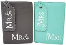 Mr & Mrs passport covers Luggage Tags Wedding gift and honeymoon Bridal present