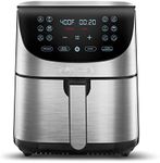 Gourmia Air Fryer Oven Digital Display 7 Quart Large AirFryer Cooker 12 Touch Cooking Presets, XL Air Fryer Basket 1700w Power Multifunction GAF778 Black and stainless steel air fryer FryForce 360°