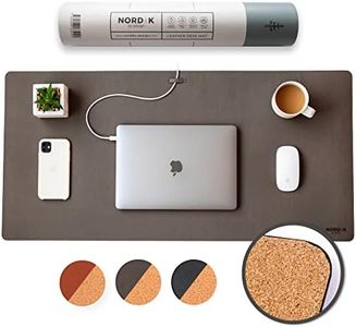 Nordik Cork Leather Desk Mat Cable Organiser (Gunmetal Grey 89 X 43 cm) Premium Extended Mouse Mat for Home Office Accessories - Non-Slip Vegan Leather Desk Pad Protector & Desk Blotter Pad Mousepad