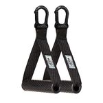 B fit Professional Exercise Handles For Cable Machines Style Optional (Pair) (Commercial Solid Heavy Abs Pipe Handles), Black