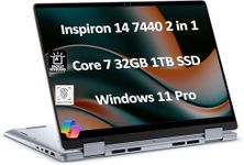 Dell Inspiron 14 7440 2-in-1 Business Laptop (14" FHD+ Touchscreen, Intel 10-Core 7 150U (> i7-1355U), 32GB RAM, 1TB SSD) Backlit Keyboard, Fingerprint Reader, FHD Webcam, Win 11 Pro w/AI Copilot