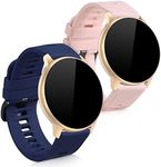 kwmobile Straps Compatible with AGPTEK LW11 Straps - 2x Replacement Silicone Watch Bands - Pink Matte/Dark Blue