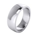 Unisex Sterling Silver 7mm Super Heavy Court Shape Polished Wedding Ring (M)