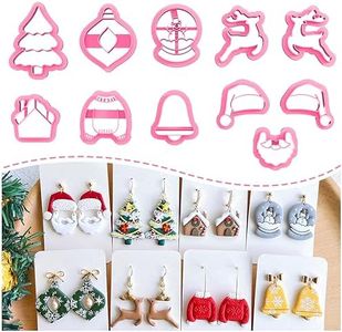 KEOKER Christmas Polymer Clay Cutters, Polymer Clay Cutters for Earrings Christmas, 11 Shapes Christmas Clay Earrings Cutters, Winter Clay Cutters (Earrings Clay Cutters)