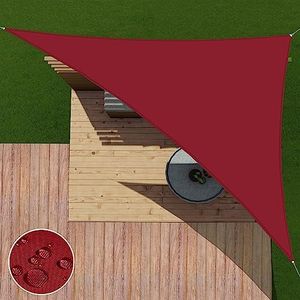 Patio Paradise Sun Shade Sail Waterproof 12' x 12' x 17' Right Triangle Canopy Shade Cloth UV Block Durable Awning Canopy Outdoor Garden Backyard Red