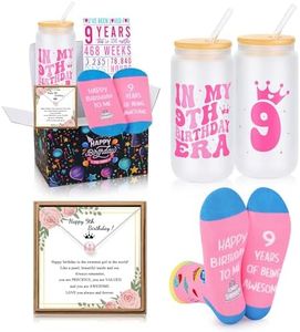 JTENGTOP 9 Year Old Beautiful Teen Girl Birthday Gifts Ideas, Gift Gifts for 9 Year Old Sweet Teen Girls, Top 9th Birthday Decorations Gifts for Teen Girls Basket Set of 4