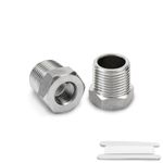 Bwintech 2 Pcs 1/2" Female to 1" Male BSP Thread Stainless Hex Bushing Reducing Connector for Pipe Connecting Conversion