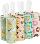 Zodaca 8-Pack Round Tissue Boxes for Car Cup Holder - Travel Size Refill Cylinder (50 Tissues Per Container)