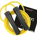 High Activity Polyvinyl Chlorine-Adjustable Heavy Jump Rope For Men,Women&Children-Heavy Skipping Rope For Men&Women Exercise Workout,Endurance&Weight Loss-Tangle Free Jumping Rope-10 Feet-Pop Yellow