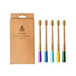 Superbee biodegradable bamboo toothbrushes – 5 pack soft bristles for adults & kids’ teeth with colorful handles - Eco-Friendly Natural Bamboo toothbrushes – Organic Zero Waste Travel Toothbrush Kit