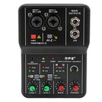 2 Channels Audio Mixer, USB Sound Mixing Console, for Music Recording/Home Karaoke, Compatible with Mainstream Audio Software, Small Portable