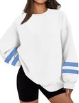 WIHOLL Womens Oversized Sweatshirts Crewneck Long Sleeve Fall Tops Casual Winter Clothes Outfits Pullover 2024 Fashion Y2K White S