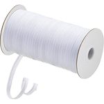 55 Yards Single Fold Bias Tape Maxi Piping Trim Welting Cord from Cotton Polyester for Sewing Trimming Upholstery, 2.5 mm, 1/2 Inch (White)