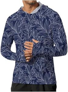 Hooded Sun Shirts for Men - Fishing Hoodies for Men with Thumb Holes Colorblock Long Sleeve UV Protection Shirts Breathable Sun Protection Clothing - Outdoor Hiking,Camping,Travel,Beach,Surfing 2026
