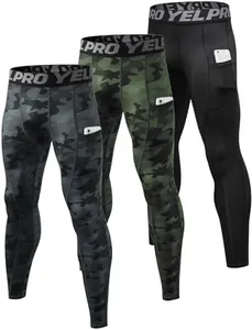 SPVISE Men's Cool Dry Compression Pants Athletic Leggings with Pocket Workout Running Tights Mens Leggings for Sports Gym