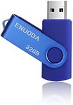 ENUODA Memory Stick 32GB USB 2.0 Flash Drives Swivel Design Pen Drive Fold Storage Thumb Drive with LED Light(Blue)