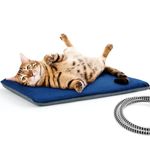 pecute Pet Heat Pad, Pet Heating Pad Outdoor Inflatable Anti-Bite, Cat Heat Pad Constant Temp Safe, Waterproof & Flame Retardant Cotton, Soft Cosy Heated Cat Bed for Cats and Dogs (S, 30x40cm)