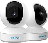 Reolink Security Camera Indoor 3MP, 2.4GHz WiFi, 1296P WiFi CCTV Camera IP with Pan Tilt, 2-Way Audio, Night Vision and Remote Access for Elder Pet Baby, SD Card Slot, E1 (Pack of 2)