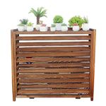 Air Conditioner Fence Screen Outdoor, Privacy Fence Free Standing Air Conditioning Cover for Outside, Solid Wood Air Conditioner Privacy Screen for Trash Cans, Garden Fences (Size : 100 * 92cm)