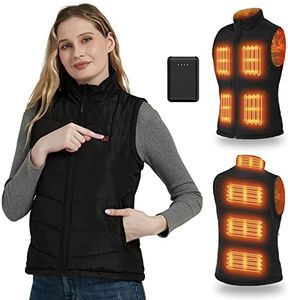 FERNIDA Women Heated Vest, Slim Fit Heated Gilet with 8 Heating Zone, Winter Warm Cold-Proof Clothes, Battery Include, XS