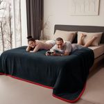 Waterproof Blanket for Bed, Flannel Red & Black Blanket Waterproof, King Size Blanket Leakproof, Water Proof Double-Sided Blanket (90x108, Red & Black)