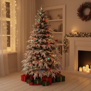 6ft Pre-Lit Christmas Tree – Multicolour Lights Holiday Decor