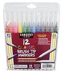 Sargent Art 22-1521 12 Count Brush Tip Classic Marker, Pouch, Assorted