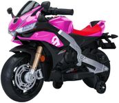 TCARAIWEN 12v Kids Ride on Motorcycle, Electric Kids Motorcycle, Battery Powered Motorcycle for 3-5 Years Old, Pink