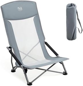 TIMBER RIDGE Chaise de Plage Pliable Dossier Haut Chaise de Camping Légère Portable en Maille avec Sac de Transport