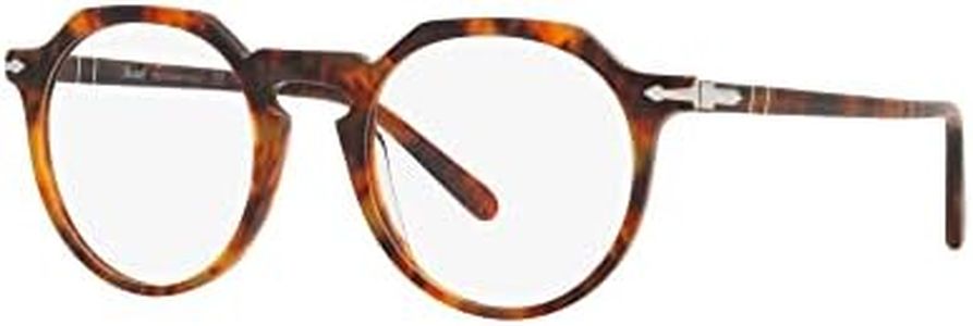 Persol PO3281V Round Prescription Eyewear Frames, Caffe/Demo Lens, 50 mm