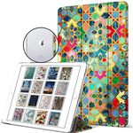 DuraSafe Cases for iPad Mini 4 7.9 Inch 2015 [ Mini 4th Gen ] A1538 A1550 Trifold Printed Hard Smart PC Transparent Back Cover - Mozaic