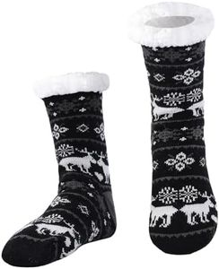 BSTcentelha Super Soft Warm Cozy Fuzzy Fleece-lined Winter With Grips Slipper Socks For Man (Camouflage E)